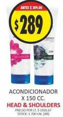 Supermercados Becerra Acondicionador head & shoulders oferta