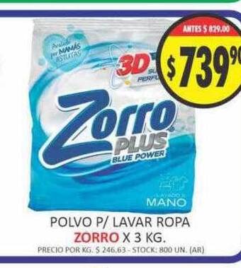 Supermercados Becerra Polvo p lavar ropa zorro oferta
