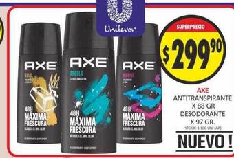 Supermercados Becerra Axe antitranspirante desodorante oferta