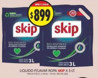 Supermercados Becerra Liquido p lavar ropa skip oferta
