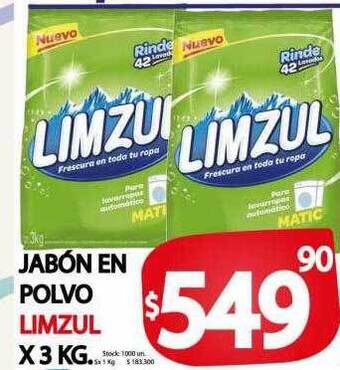 Supermercados Mariano Max Jabón en polvo limzul oferta
