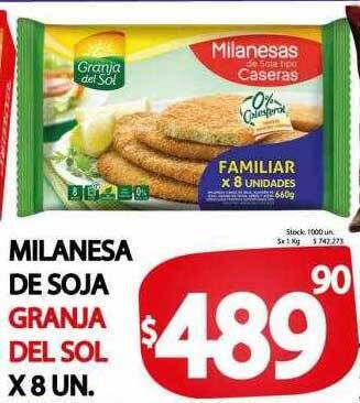 Supermercados Mariano Max Milanesa de soja granja del sol oferta