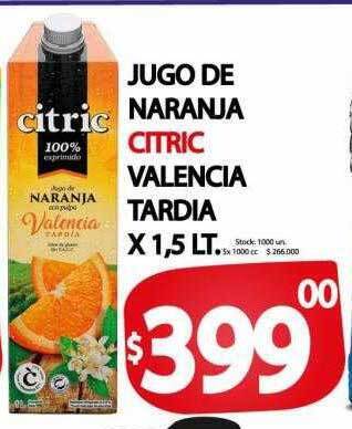 Supermercados Mariano Max Jugo de naranja citric valencia tardia oferta