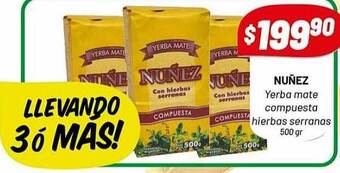 Almacor Nuñez yerba mate compuesta hierbas serranas oferta