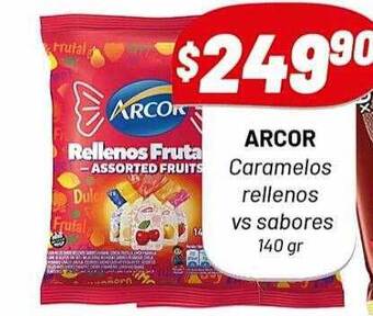 Almacor Arcor caramelos rellenos vs sabores oferta