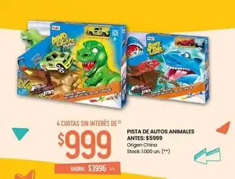 Changomas Pista de autos animales oferta