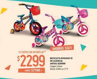 Changomas Bicicleta rodado 12 de licencia oferta