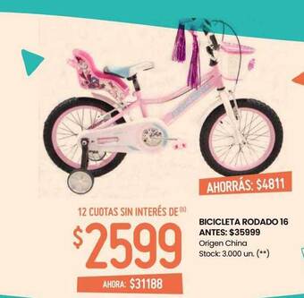Changomas Bicicleta rodado 16 oferta