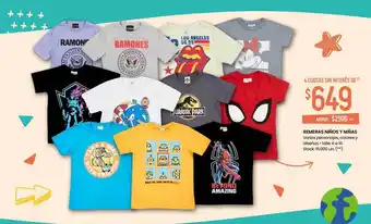 Changomas Remeras niños y niñas oferta