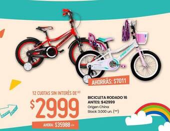 Changomas Bicicleta rodado 16 oferta
