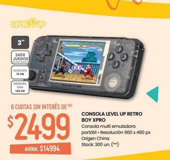 Changomas Consola level up retro boy xpro oferta