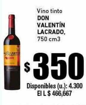 Cooperativa Obrera Vino tinto don valentín lacrado oferta