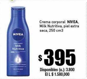 Cooperativa Obrera Crema corporal nivea milk nutritiva piel extra seca oferta