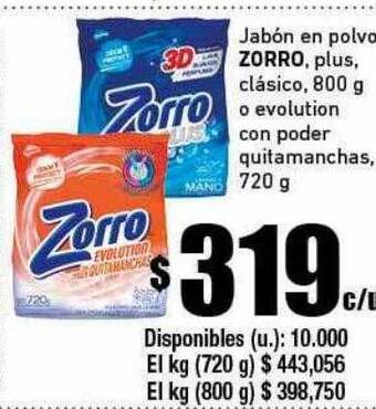 Cooperativa Obrera Jabón en polvo zorro oferta
