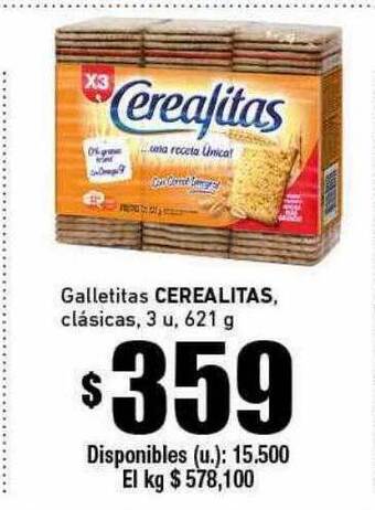 Cooperativa Obrera Galletitas cerealitas clásicas oferta
