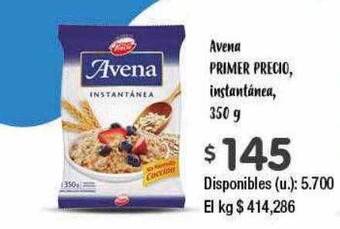 Cooperativa Obrera Avena primer precio instantánea oferta