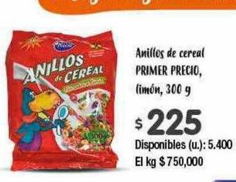 Cooperativa Obrera Anillos de cereal primer precio limón oferta