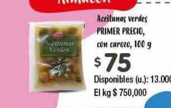 Cooperativa Obrera Aceitunas verdes primer precio con carozo oferta