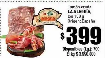 Cooperativa Obrera Jamón crudo la alegría oferta