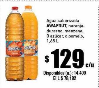 Cooperativa Obrera Agua saborizada awafrut oferta