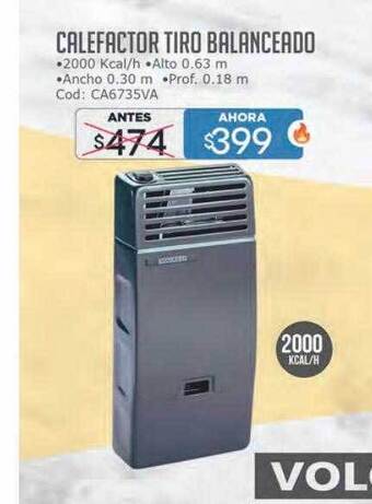 Cuotas del Sur Calefactor tiro balanceado oferta