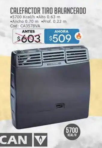 Cuotas del Sur Calefactor tiro balanceado oferta