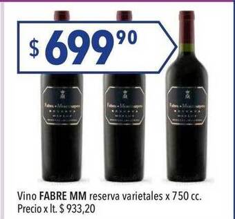 Hergo Vino fabre mm reserva varietales oferta