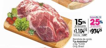 La Anonima Bondiola de cerdo oferta