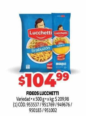 Makro Fideos lucchetti oferta