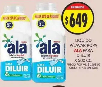 Supermercados Becerra Liquido p lavar ropa ala para diluir oferta