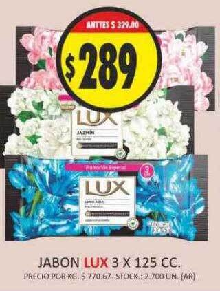Supermercados Becerra Jabon lux oferta