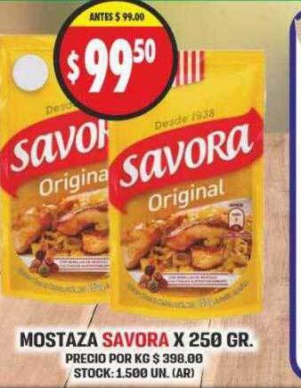 Supermercados Becerra Mostaza savora oferta