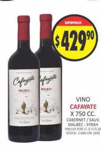 Supermercados Becerra Vino cafayate oferta