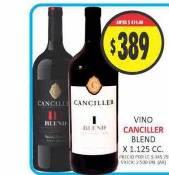 Supermercados Becerra Vino canciller blend oferta