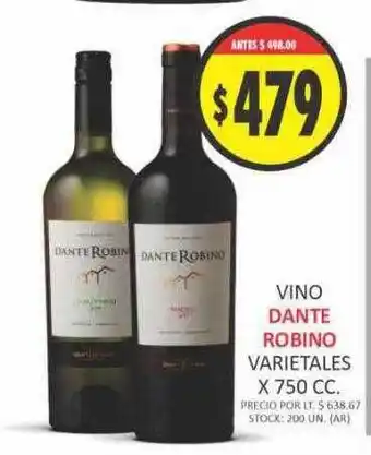 Supermercados Becerra Vino dante robino oferta