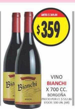 Supermercados Becerra Vino bianchi oferta