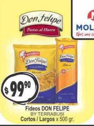 Supermercados Becerra Fideos don felipe oferta