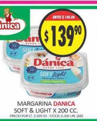 Supermercados Becerra Margarina danica soft & light oferta
