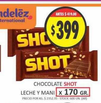 Supermercados Becerra Chocolate shot leche y mani oferta