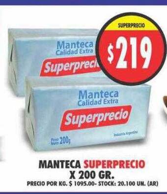 Supermercados Becerra Manteca superprecio oferta