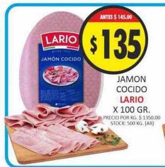 Supermercados Becerra Jamon cocido lario oferta
