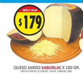 Supermercados Becerra Queso sardo saborlac oferta