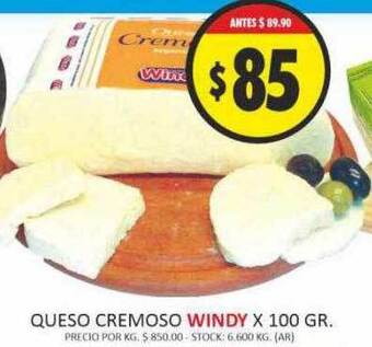 Supermercados Becerra Queso cremoso windy oferta