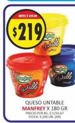 Supermercados Becerra Queso untable manfrey oferta