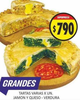 Supermercados Becerra Tartas varias jamon y queso - verdura oferta