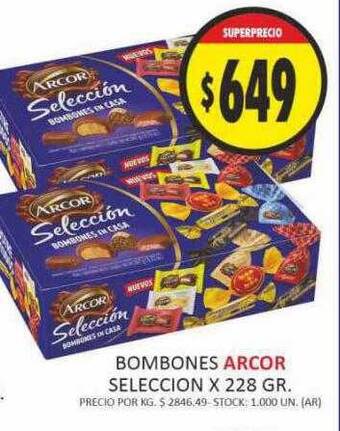 Supermercados Becerra Bombones arcor seleccion oferta