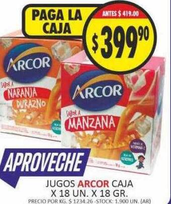 Supermercados Becerra Jugos arcor caja oferta