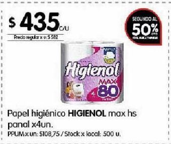 Disco Papel higiénico higienol x 4un oferta