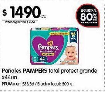 Disco Pañales pampers x 44un oferta
