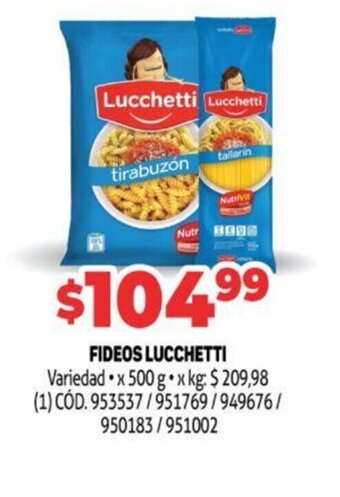 Makro Fideos Lucchetti oferta